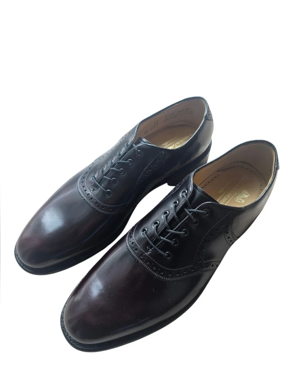 NEW Vintage Johnston & Murphy Aristocraft Burgundy/Black Leather Saddle Oxfords